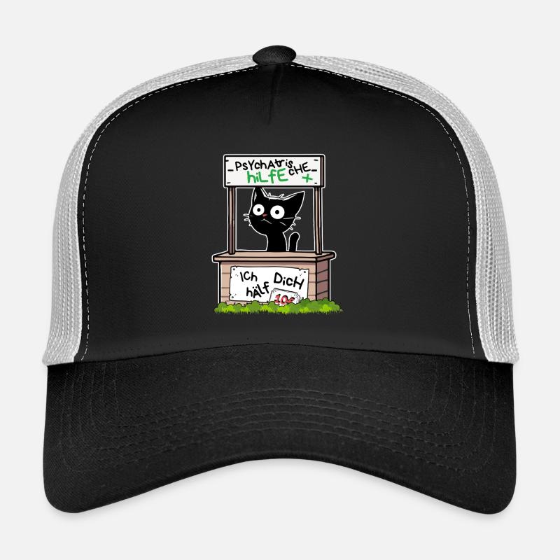 Psychatrische Hilfe IcH hAelf DicH - Lustige Katze Trucker Cap