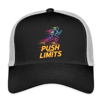 Motivation pour les coureurs et les athlètes - Casquette trucker  - noir/gris pierre - Devant