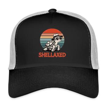 Motif de tortue effrayante pour les vacances - Casquette trucker  - noir/gris pierre - Devant