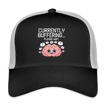 Le cerveau est toujours en charge - Veuillez patienter - Brain Lapses - Casquette trucker  - noir/gris pierre - Devant