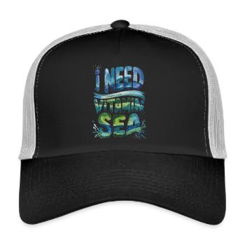 I Need Vitamin Sea - Sea instead of stress - Trucker Cap - black/stone grey - Front