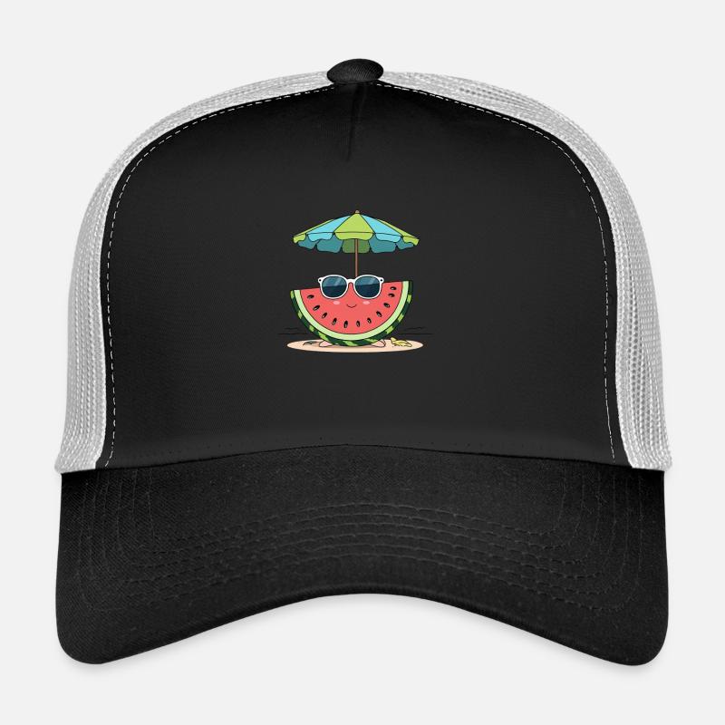 Pastèque d’été sur la plage Casquette trucker 