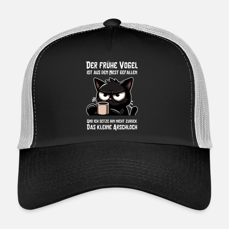 Kaffee, Genervtheit, Katze – Mehr Sarkasmus bitte Trucker Cap