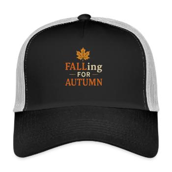 Amoureux de l’automne - Casquette trucker  - noir/gris pierre - Devant