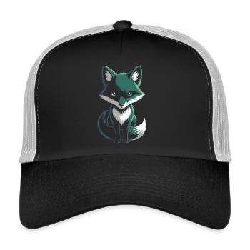 Mysterious fox for animal fans - Trucker Cap - black/stone grey - Front