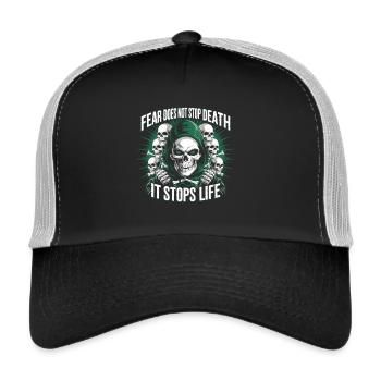 La peur arrête la vie Grim Reaper - Casquette trucker  - noir/gris pierre - Devant
