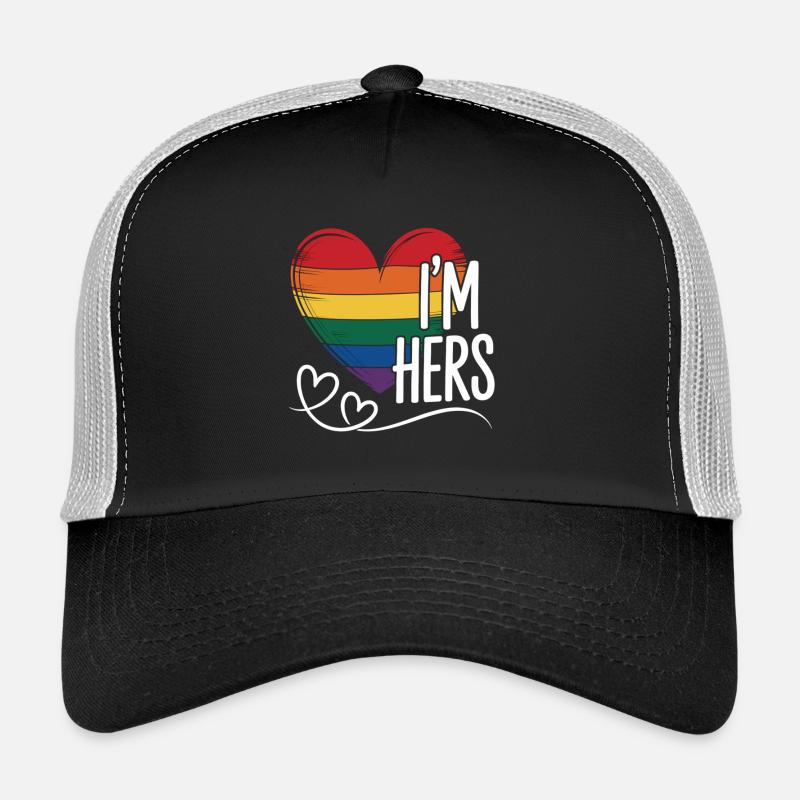 I'm Hers – Pride Partner Shirt - Trucker Cap - Schwarz/Steingrau