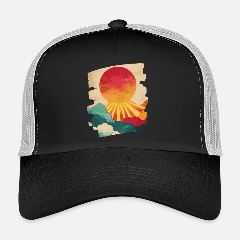 Coucher de soleil sur les palmiers d’été Casquette trucker 