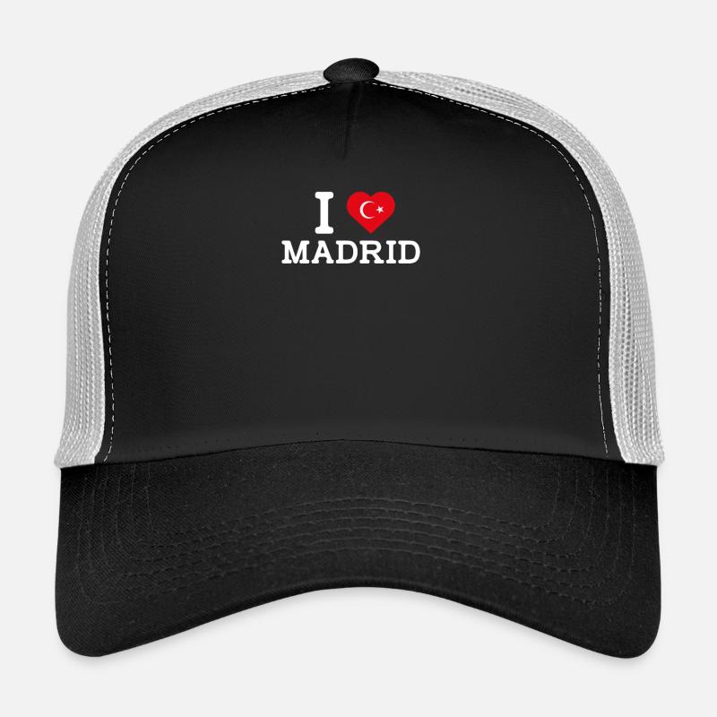 J’aime Madrid Cool J’aime le mauvais drapeau Jeu de mots turc Casquette trucker 