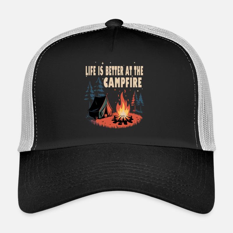 Life Is Better At The Campfire Funny Camping cool Casquette trucker 