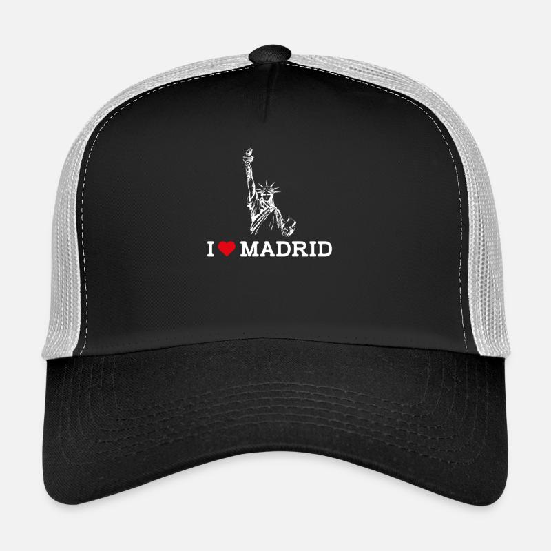 Ich liebe Madrid Herz Flagge Freiheitsstatue Spanien Trucker Cap