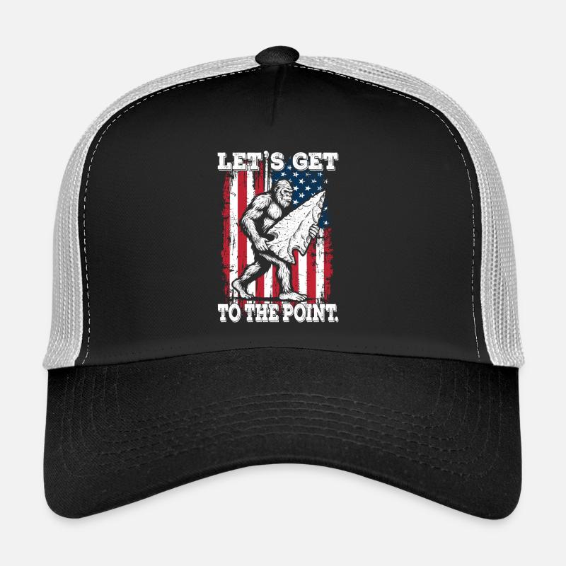 Lustiges Bigfoot Pfeilspitzen US Flagge Trucker Cap