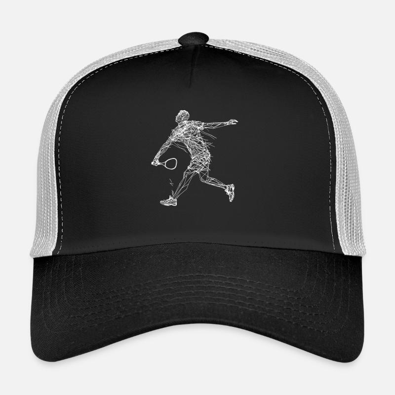 Badminton Zeichnung - Trucker Cap - Schwarz/Steingrau