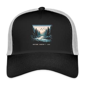 La nature n’est pas à la traîne du dicton Bushcraft - Casquette trucker  - noir/gris pierre - Devant