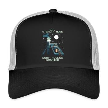 Ramoneur Stealth Accès au toit Retro Pixel - Casquette trucker  - noir/gris pierre - Devant