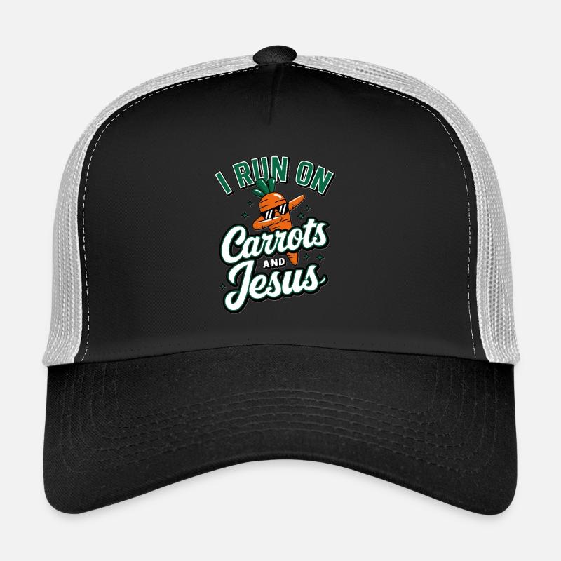 Möhre Jesus Glaube Christ Karotte - Trucker Cap - Schwarz/Steingrau