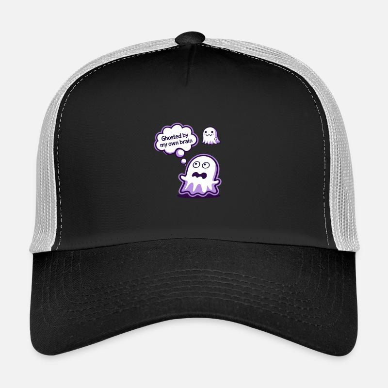 Ghosted by My Brain – Ghost Cartoon Trucker Cap