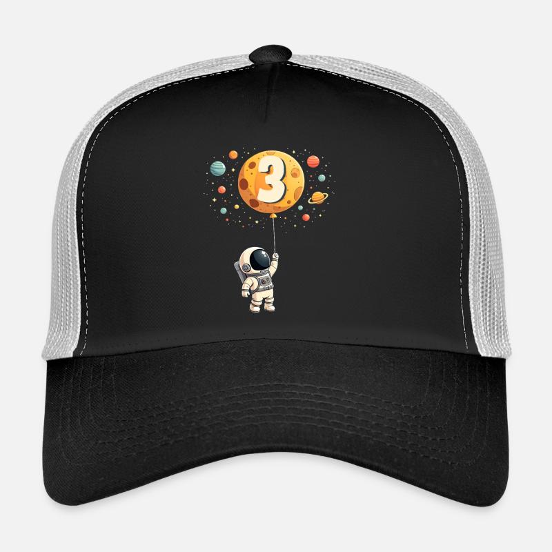 Cute Astronaut 3rd Birthday Boy Outer Space Trucker Cap