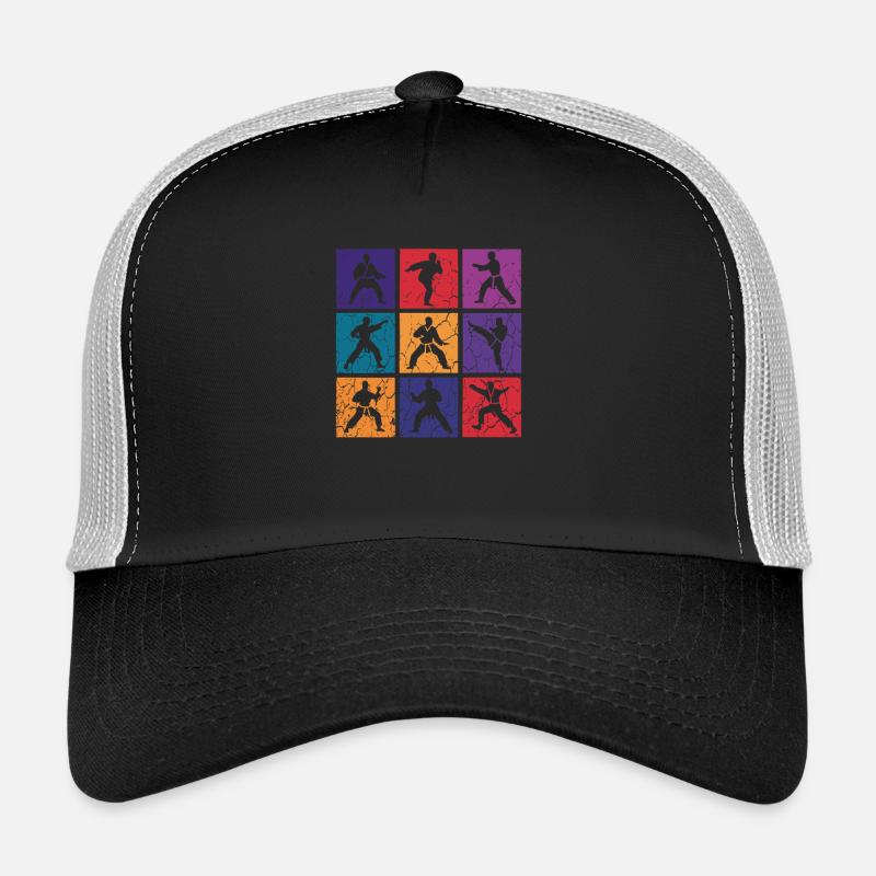 Karate Pop Art – 9 Kämpfer Retro Trucker Cap