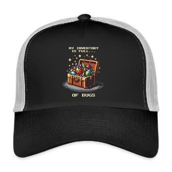 Bug Collector Inventory Insects Pixel Retro - Trucker Cap - black/stone grey - Front