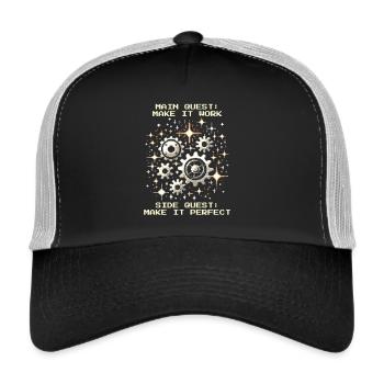 Main Quest Precision Mechanics Perfect Pixel - Trucker Cap - black/stone grey - Front