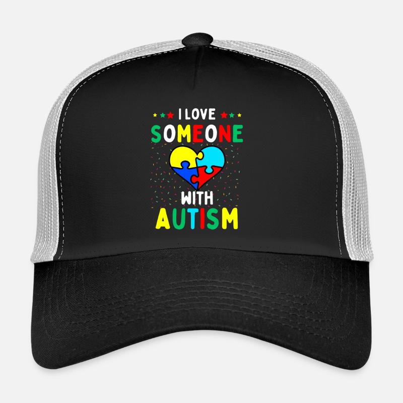 J’aime quelqu’un avec autisme Casquette trucker 