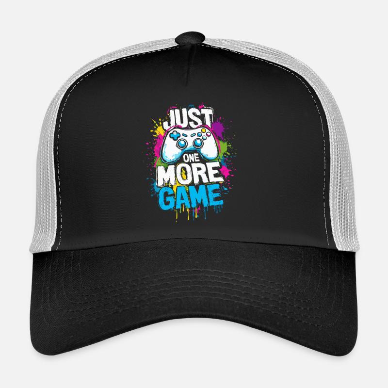 Just One More Game - Gamer Saying with Controller - Trucker Cap - black/stone grey