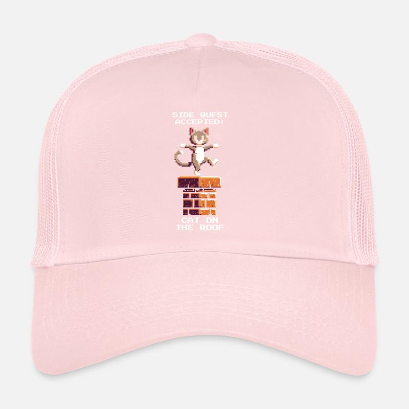 Ramoneur Chat Toit Côté Quest Rétro Pixel Casquette trucker 
