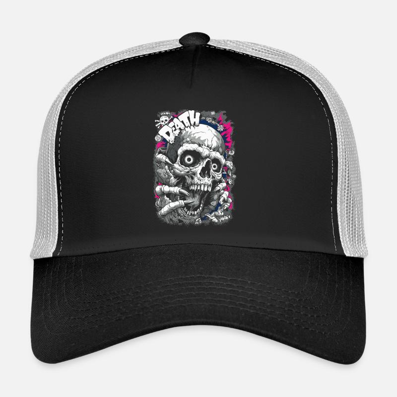 DEATH Skull Comic – Horror Graphic Design Trucker Cap