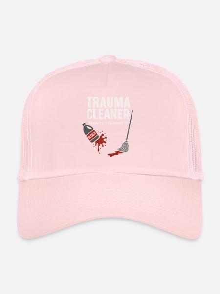 Forensic Cleaner Dark Humor Tatort Biohazard - Trucker Cap - Hellrosa - Vorne