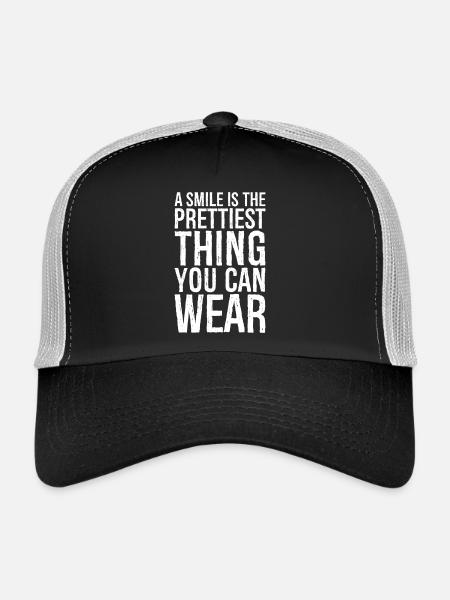 Un sourire est la plus jolie chose que vous puissiez porter - Casquette trucker  - noir/gris pierre - Devant