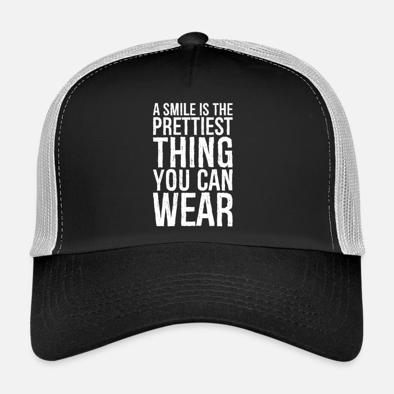 Ein Lächeln ist das Schönste, was man tragen kann - Trucker Cap - Schwarz/Steingrau