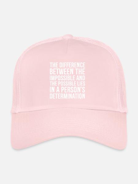 la différence entre l’impossible et le - Casquette trucker  - rose pâle - Devant