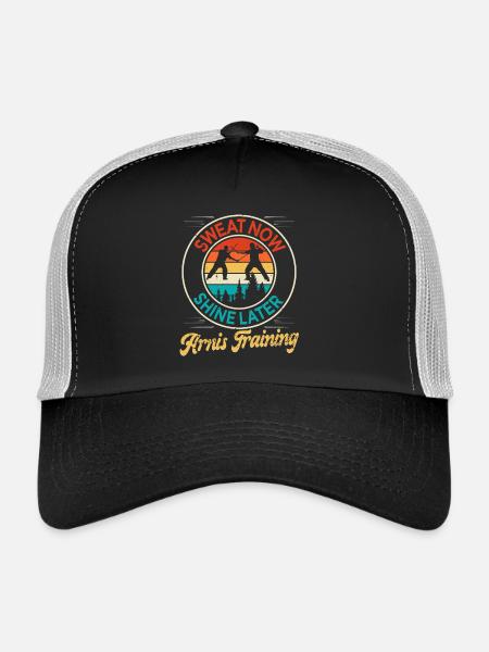 Escrima Arnis Arts Martiaux - Casquette trucker  - noir/gris pierre - Devant