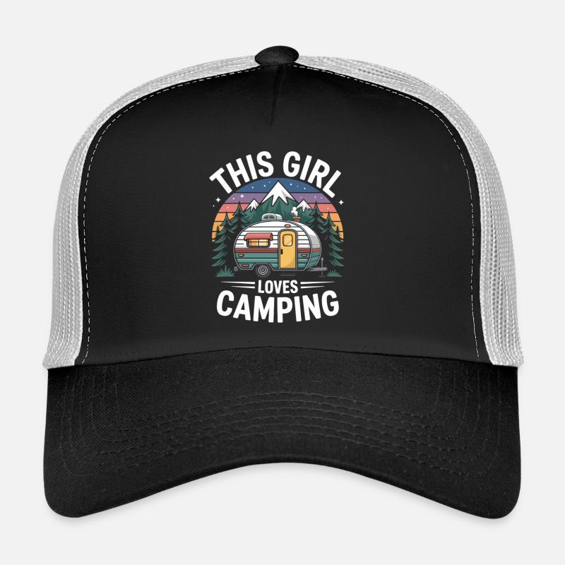 Diese Frau liebt Camping - Trucker Cap - Schwarz/Steingrau