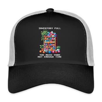 Inventory Full | Too much wool | Crochet - Trucker Cap - black/stone grey - Front