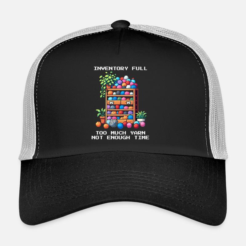 Inventar voll | Zu viel Wolle | Häkeln - Trucker Cap - Schwarz/Steingrau