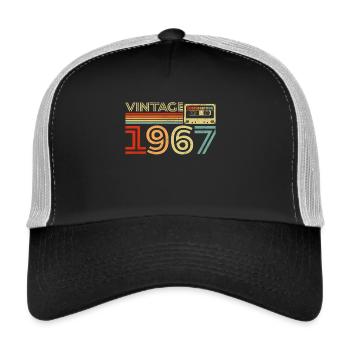 1967 Vintage Retro Geburtstagsgeschenk - Trucker Cap - Schwarz/Steingrau - Vorne