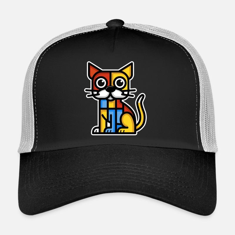 Image stylisée colorée d’un chien Casquette trucker 
