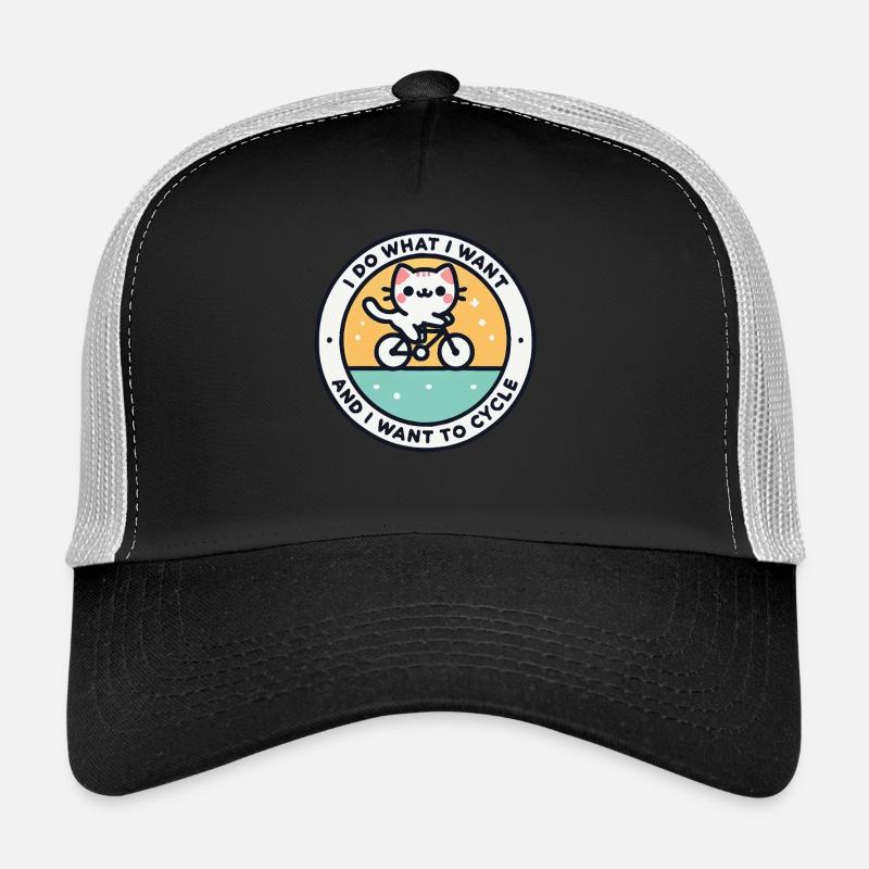 Chat autodéterminé à vélo avec déclaration Casquette trucker 