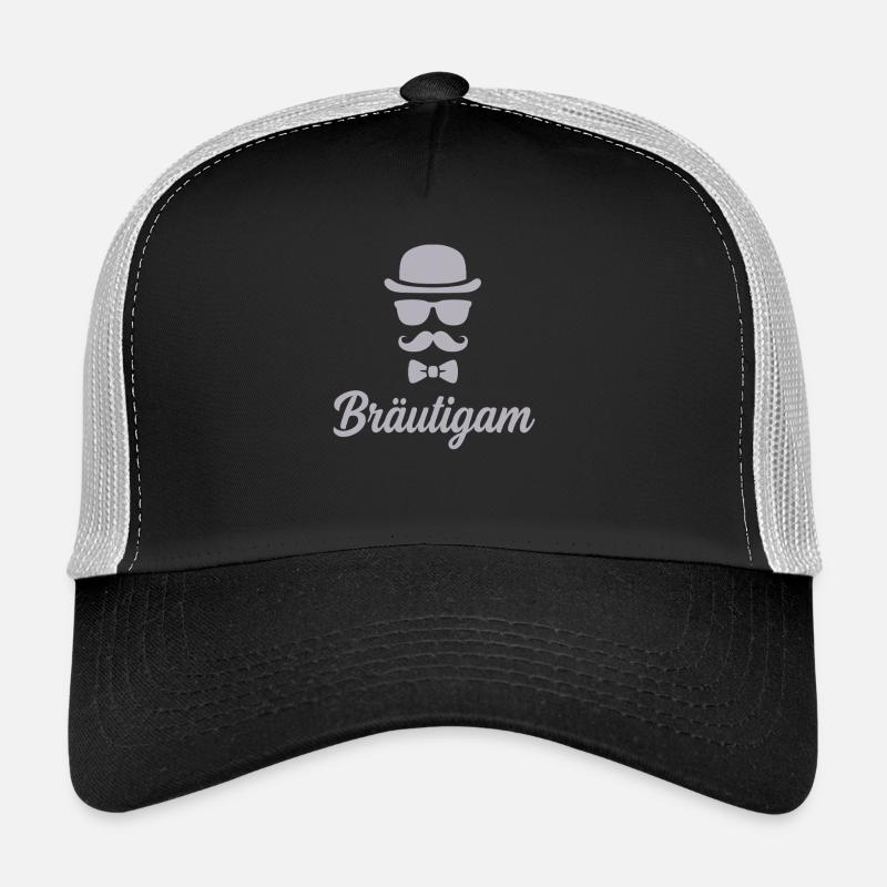 Bräutigam JGA Hut Schnurrbart Trucker Cap