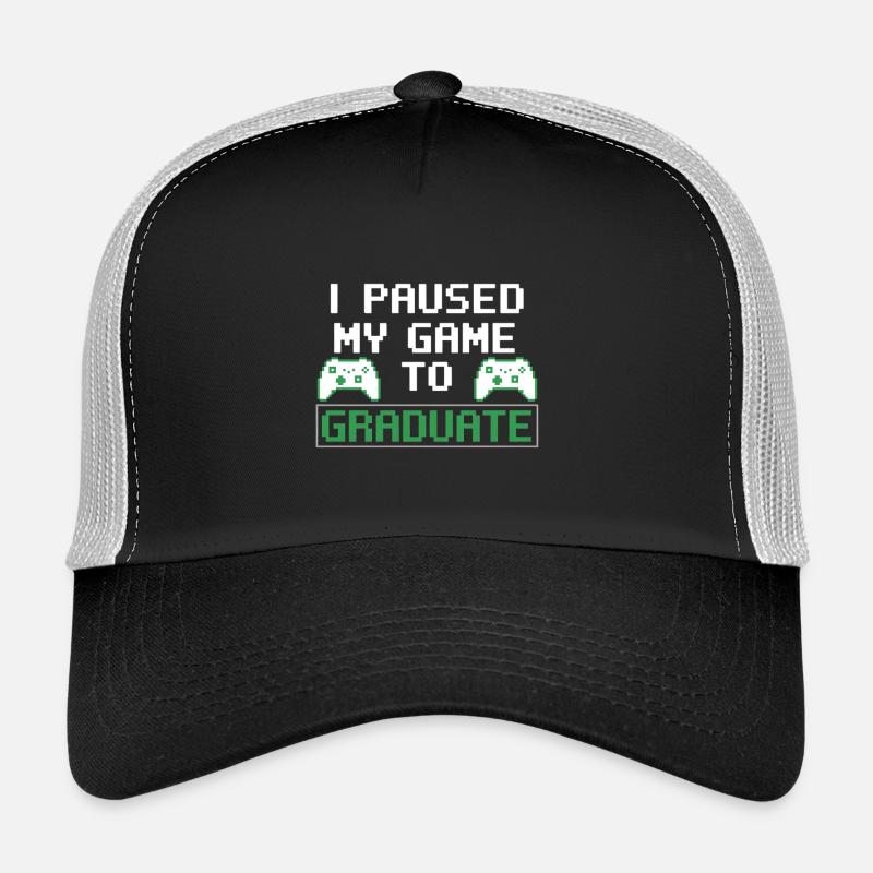 Lustiger Gamer Abschluss Spruch - Trucker Cap - Schwarz/Steingrau