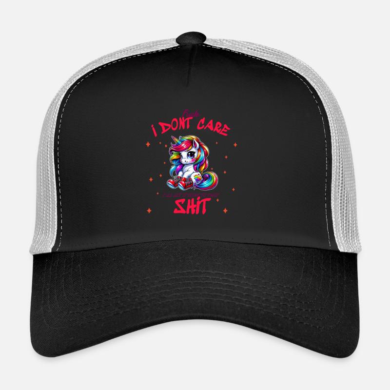 I Don’t Care Einhorn Statement design Trucker Cap
