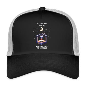 Mode furtif : impression de nuit | Lit d’impression 3D - Casquette trucker  - noir/gris pierre - Devant