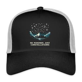 Constellations instead of minimap | Astronomy Sky - Trucker Cap - black/stone grey - Front