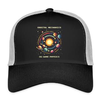 Orbit Mechanics | Planets Physics Astronomy - Trucker Cap - black/stone grey - Front