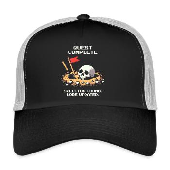 Skelett gefunden | Archäologie Fund Geschichte - Trucker Cap - Schwarz/Steingrau - Vorne