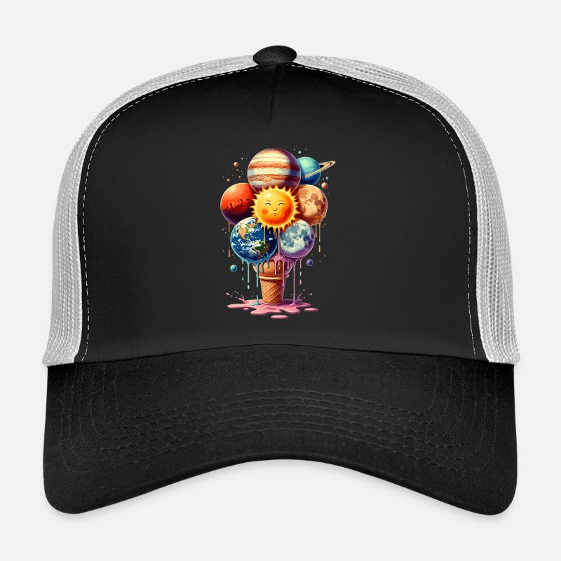 Cream Planet Waffle Cream Solar System Trucker Cap