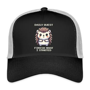 Tägliche Quest: Fertigwerden | ADHS Aufgaben - Trucker Cap - Schwarz/Steingrau - Vorne