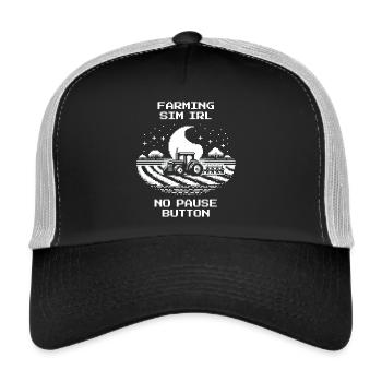IRL Farming | Without pause & without save point - Trucker Cap - black/stone grey - Front